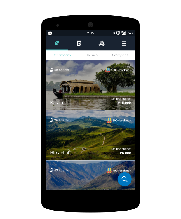 Mobile app design - Travel Triangle